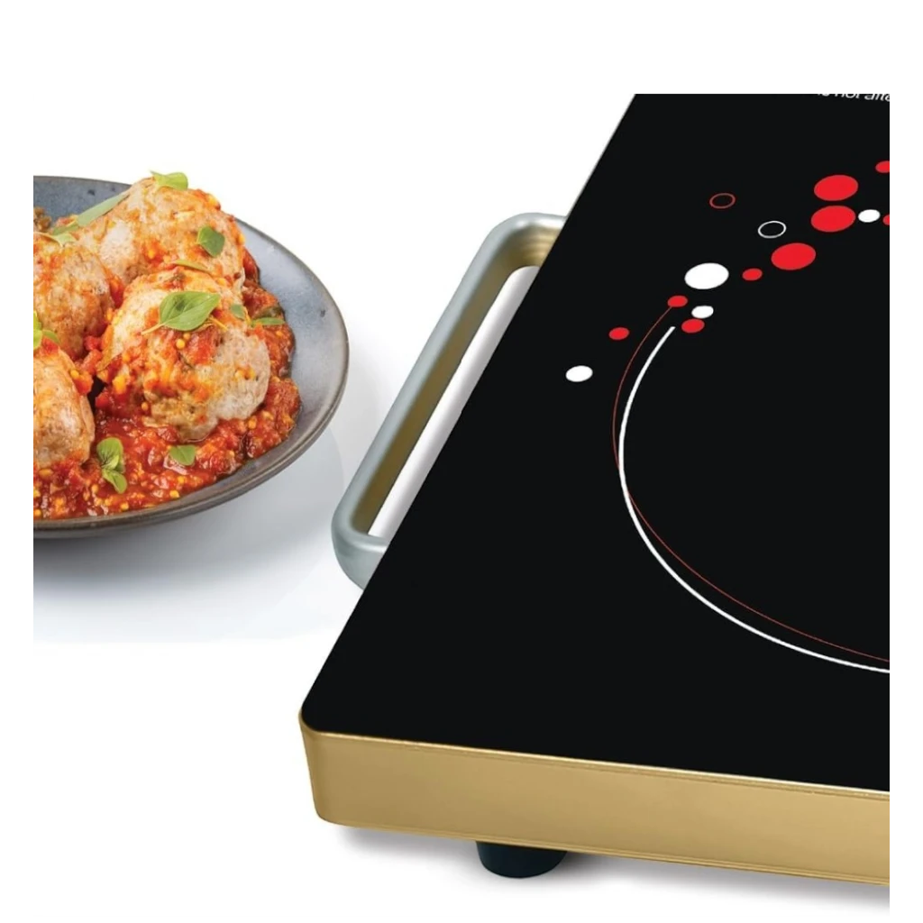 IMPEX Infrared Cooktop IR 2703 – 2000W Electric Stove with Touch & Knob Control, Micro Crystal Plate, 4-Digit LED Display, 4-Hour Timer, Auto Shut Off & Overheat Protection – Black - Damoo