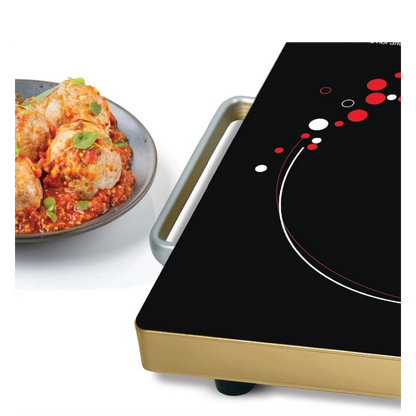 IMPEX Infrared Cooktop IR 2703 – 2000W Electric Stove with Touch & Knob Control, Micro Crystal Plate, 4-Digit LED Display, 4-Hour Timer, Auto Shut Off & Overheat Protection – Black - Damoo