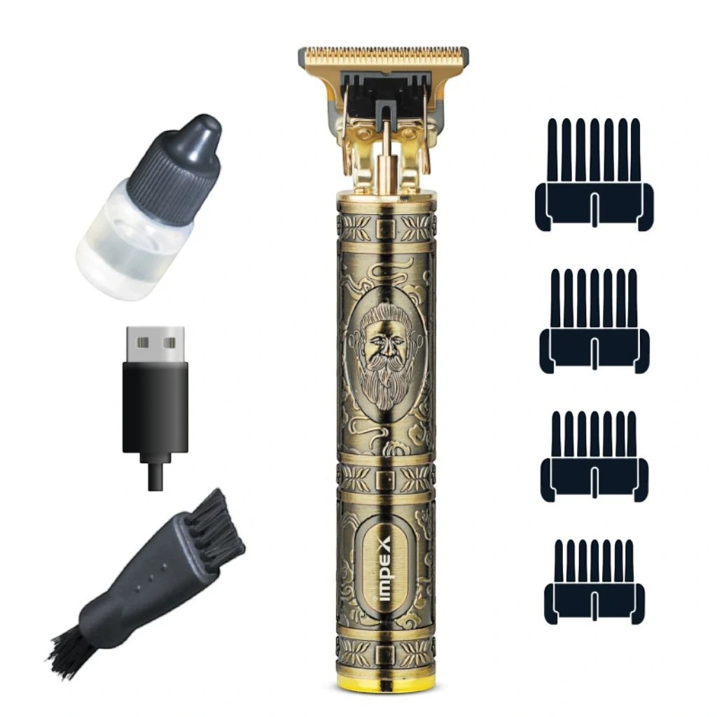Impex Professional Cordless Hair Clipper with 7500RPM Motor – 800mAh Battery, Type-C Fast Charging, 4 Guide Combs, Zinc Alloy Body, 5W Power – Men’s Grooming Kit | IHC9 - Damoo