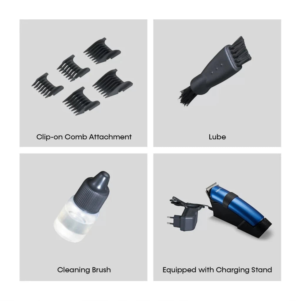 Impex Professional Hair Trimmer IHC5 | Adjustable Sharp Razor | Cordless Operation | Rechargeable Battery with Charge Indicator | 220-240V 50-60Hz, 4W | Ideal for Men’s Grooming - Damoo