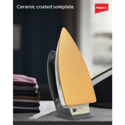 impex Showy 1200W Lightweight Electric Iron Box with Non-Stick Ceramic Soleplate, 5 Temperature Settings, Auto-Thermostat, Overheat Protection, 180° Swivel Cord & Cool Grip Handle - Damoo