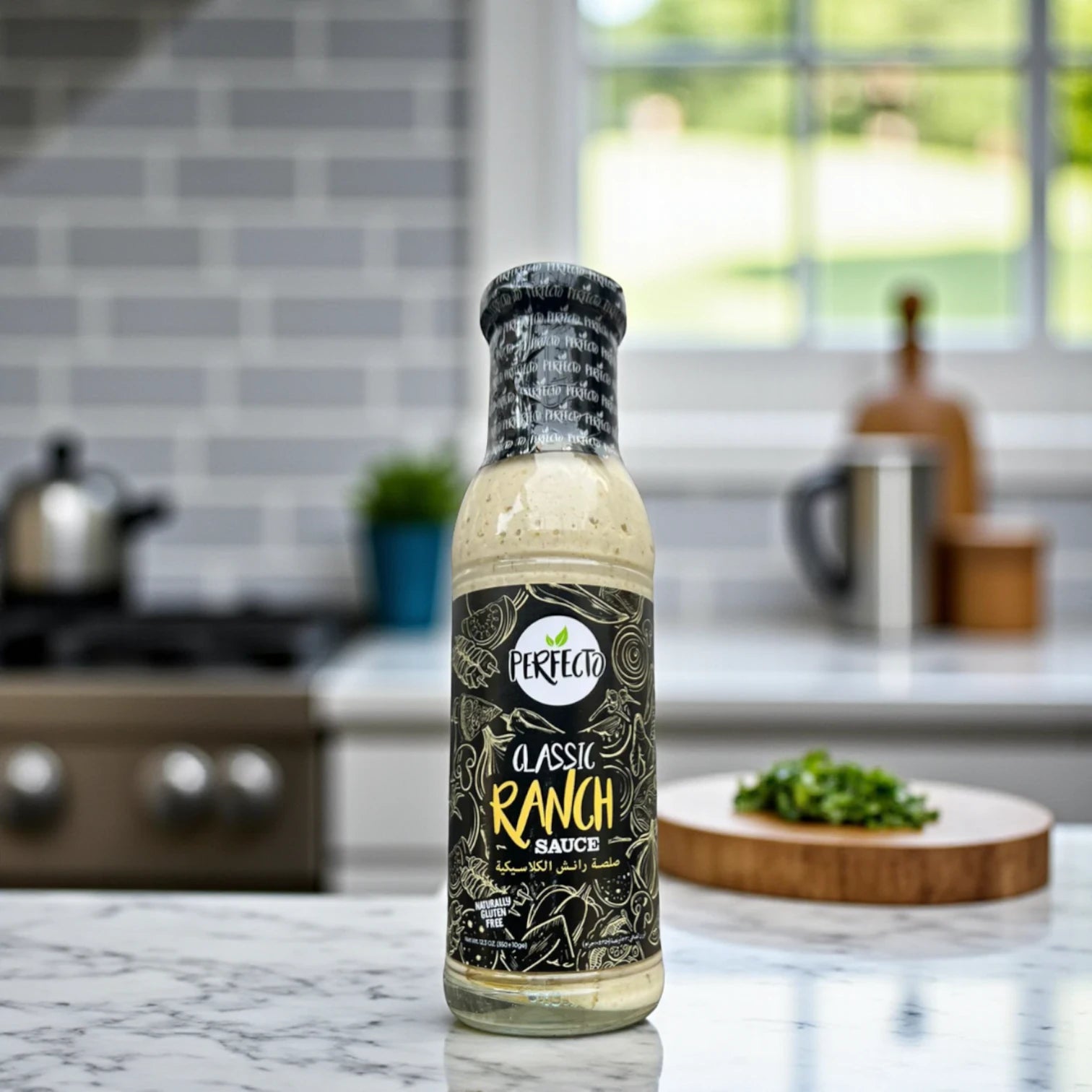 Perfecto Classic Ranch Sauce – 350ml | Creamy Gluten-Free Salad Dressing & Dipping Sauce | Ideal for Burgers, Wraps, Fries & More | Rich, Tangy Flavor with Natural Ingredients - Damoo