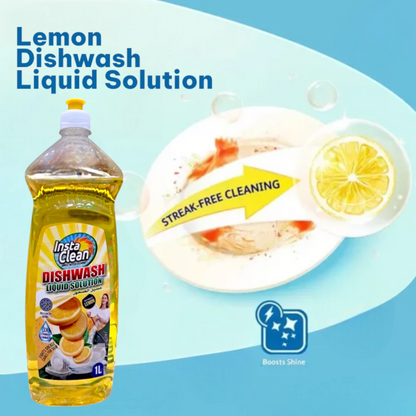 InstaClean Lemon Dishwash Liquid – 1L Powerful Grease-Fighting Formula | 3X Stronger - Damoo