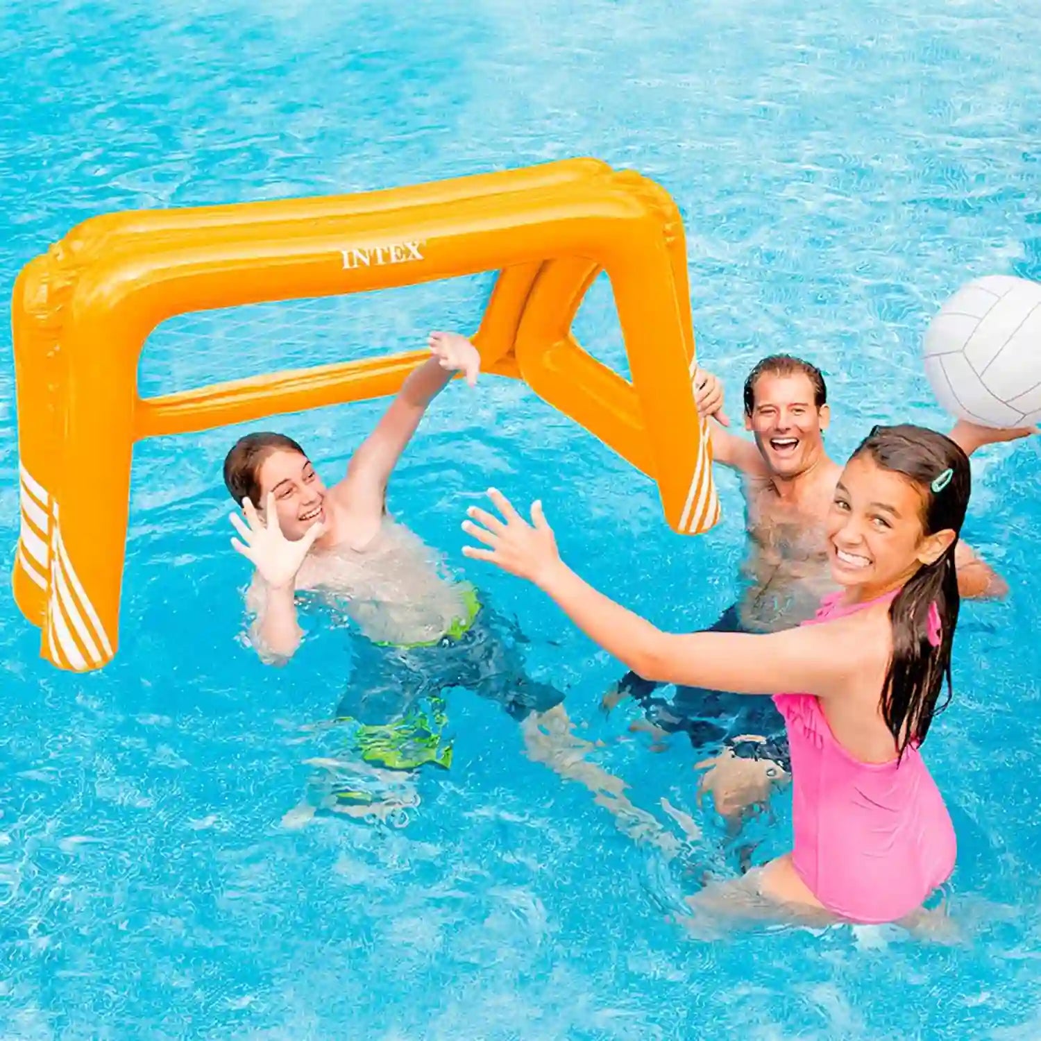 INTEX 2-in-1 Inflatable Fun Goals Game – Floating Water Polo Set with Ball & Net (55" x 35" x 32") - Damoo