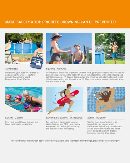 INTEX Above Ground Pool 244 x 51 cm Metal Frame Above Ground Pool – Durable Steel Structure with T-Joint Assembly, 3-Ply Liner, 1830L Water Capacity, Ages 6+, Easy Setup in 30 Minutes - Damoo