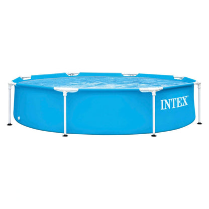 INTEX Above Ground Pool 244 x 51 cm Metal Frame Above Ground Pool – Durable Steel Structure with T-Joint Assembly, 3-Ply Liner, 1830L Water Capacity, Ages 6+, Easy Setup in 30 Minutes - Damoo