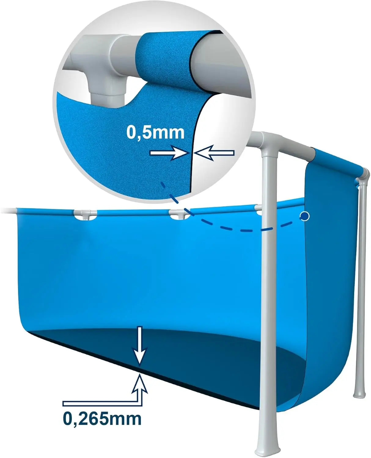 INTEX Above Ground Pool 244 x 51 cm Metal Frame Above Ground Pool – Durable Steel Structure with T-Joint Assembly, 3-Ply Liner, 1830L Water Capacity, Ages 6+, Easy Setup in 30 Minutes - Damoo