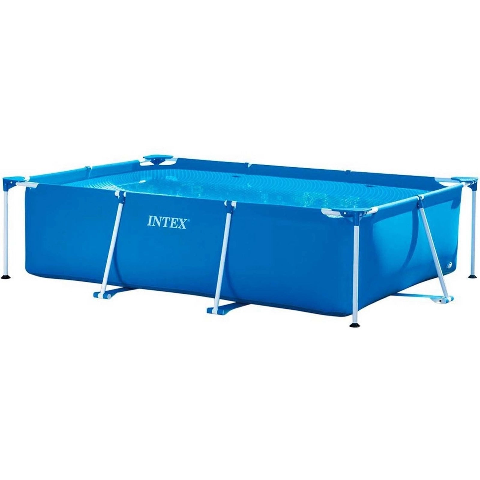 INTEX Above Ground Pool 3 x 2 m Metal Frame Rectangular – 75 cm Deep Family Swimming Pool with Rust-Resistant Frame, 800L Capacity, Heavy-Duty PVC, Ages 6+ - Damoo