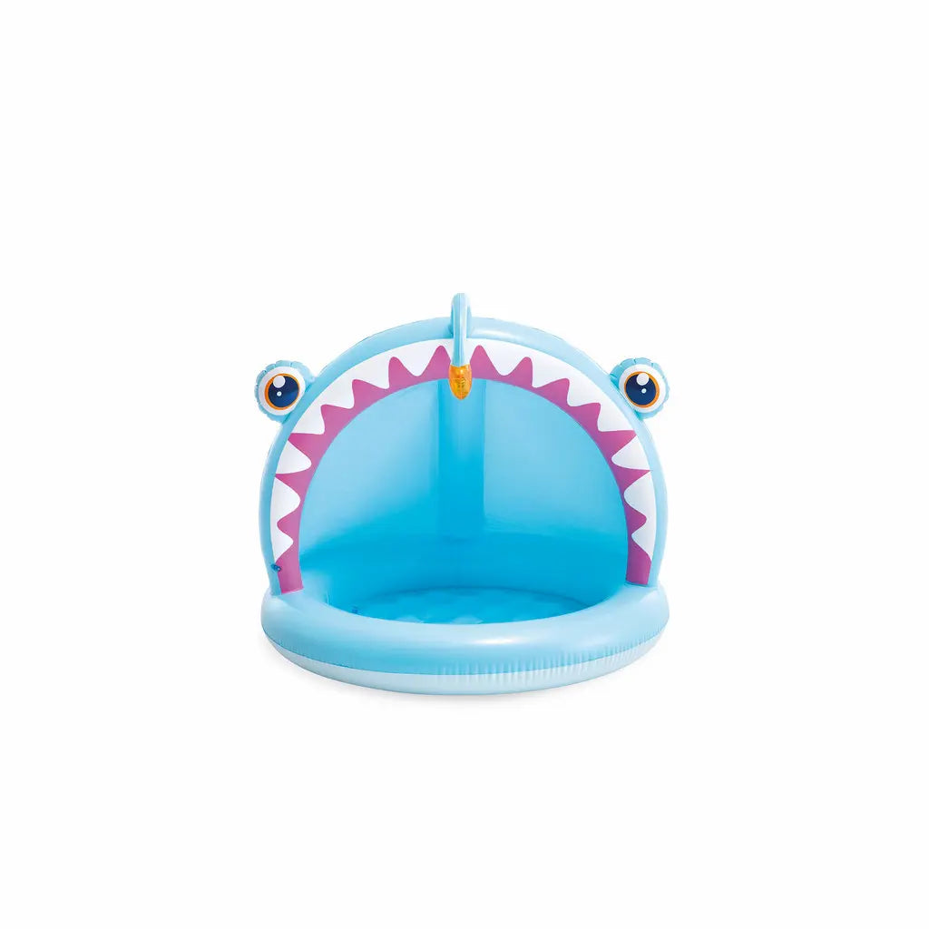 INTEX Angler Fish Baby Pool with Sunshade – Inflatable Toddler Pool 127 x 102 x 86 cm (Age 1–3) - Damoo