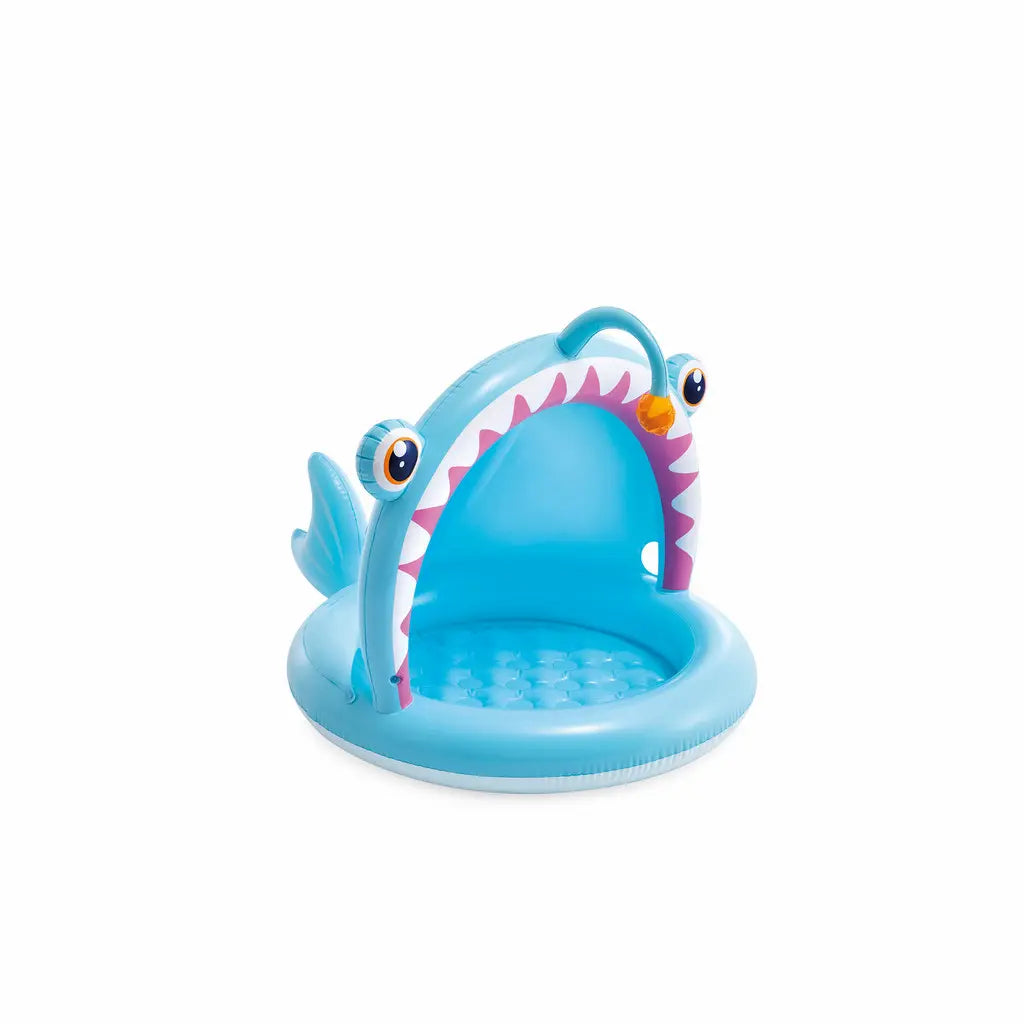 INTEX Angler Fish Baby Pool with Sunshade – Inflatable Toddler Pool 127 x 102 x 86 cm (Age 1–3) - Damoo