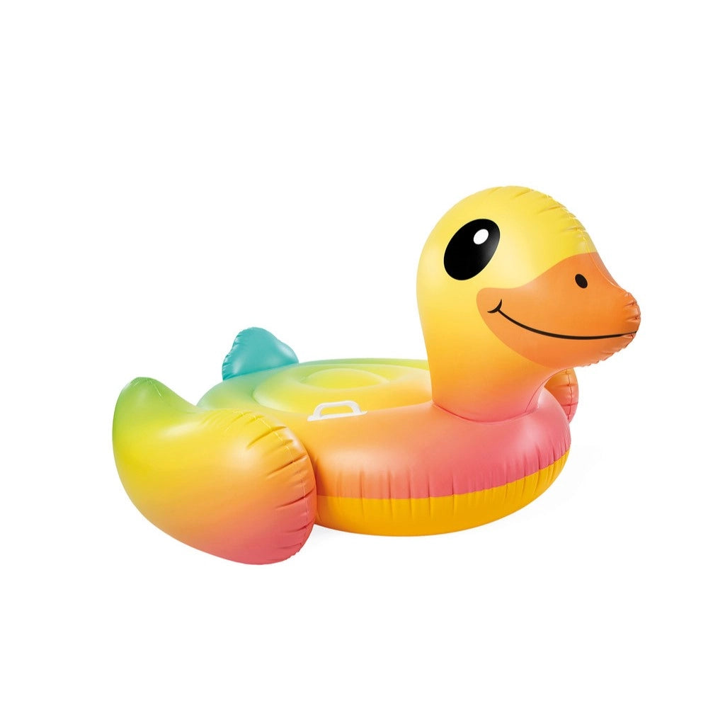 Intex Baby Duck Ride-On Inflatable Pool Float – Giant 147 x 147 x 81 cm Yellow Duck Float with Handles – Fun Pool Toy for Kids Ages 3+ (Max Weight 100 kg) - Damoo