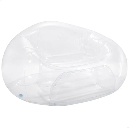INTEX Beanless Bag Transparent Inflatable Chair – Indoor Lounge Air Chair, Durable PVC, Compact Storage, 137×127×74cm, 100kg Capacity - Damoo