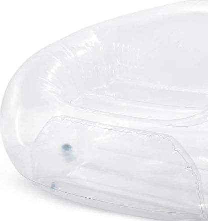 INTEX Beanless Bag Transparent Inflatable Chair – Indoor Lounge Air Chair, Durable PVC, Compact Storage, 137×127×74cm, 100kg Capacity - Damoo