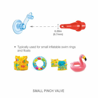 INTEX Bellows Foot Pump – 11 & 12 Inch Manual Inflator with 3 Nozzles, High-Volume Air Flow for Air Mattresses, Floats & Inflatables, Compact & Portable Design - Damoo