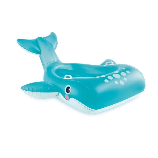 Intex Blue Whale Ride-On Inflatable Pool Float – Adorable Whale Design with Dual Handles for Kids – 60” Long Water Fun Floatie - Damoo