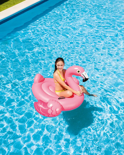Intex Flamingo Ride-On Inflatable Pool Float – Stylish 142 x 137 x 97 cm Pool Lounger for Teens & Adults – With Handles & Dual Air Chambers for Extra Safety - Damoo
