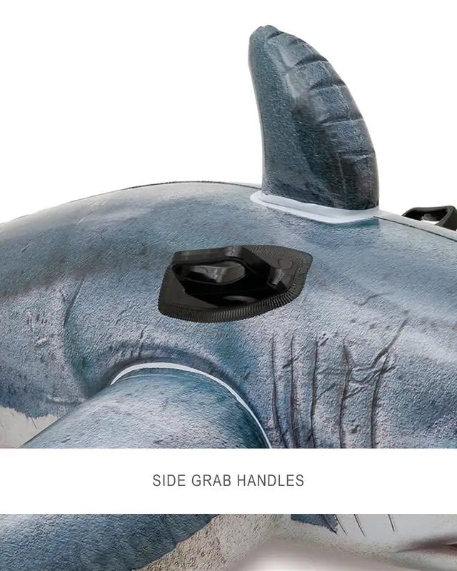 Intex Great White Shark Ride-On Inflatable Pool Float – Realistic Shark Design with Grab Handles & Repair Patch - Damoo