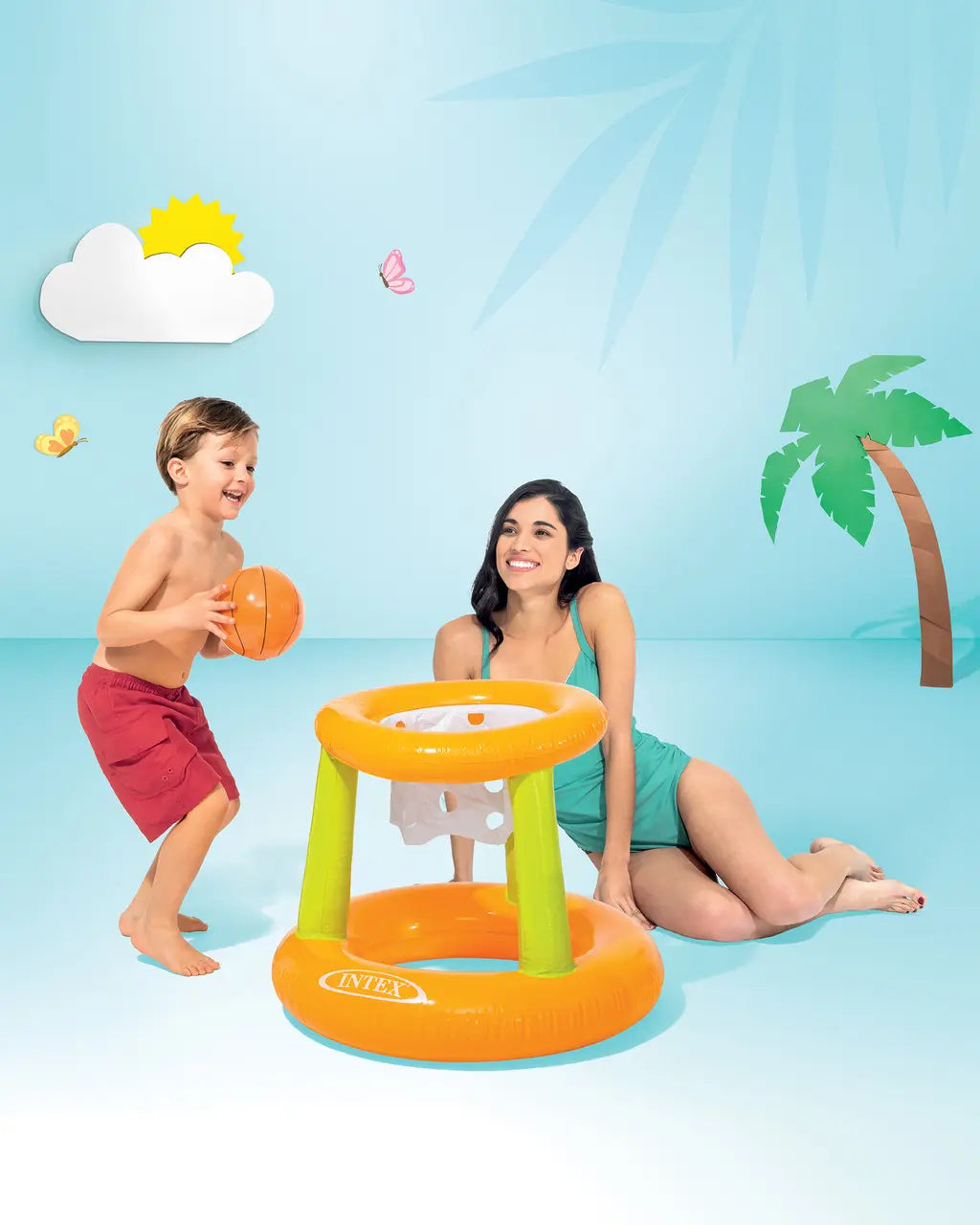 Intex Inflatable Floating Basketball Hoop – Fun Water Game for Kids & Adults (67 x 55 cm) - Damoo