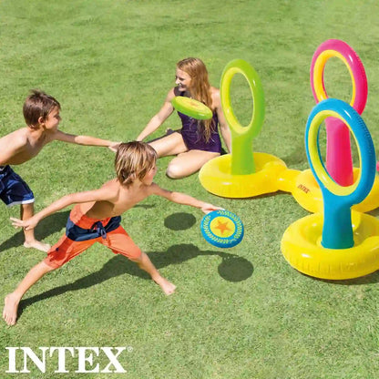 INTEX Inflatable Flying Disc Toss Game – Pool & Yard Toy for Kids Ages 3+ (178x102x104 cm) - Damoo