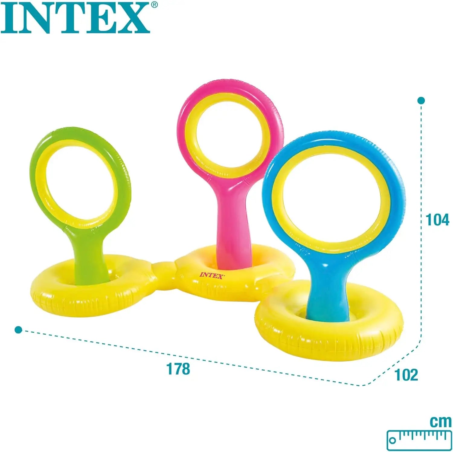 INTEX Inflatable Flying Disc Toss Game – Pool & Yard Toy for Kids Ages 3+ (178x102x104 cm) - Damoo