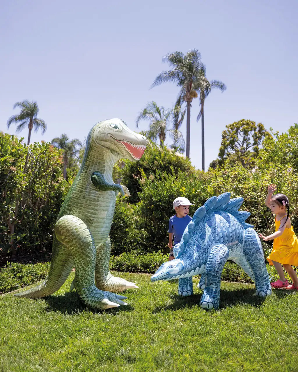 Intex Jurassic Dino Pals Inflatable Toys – T-Rex & Stegosaurus Room Décor & Play Figures – 1.14m x 74cm x 1.50m Inflated – Fun for Kids Ages 3+ - Damoo