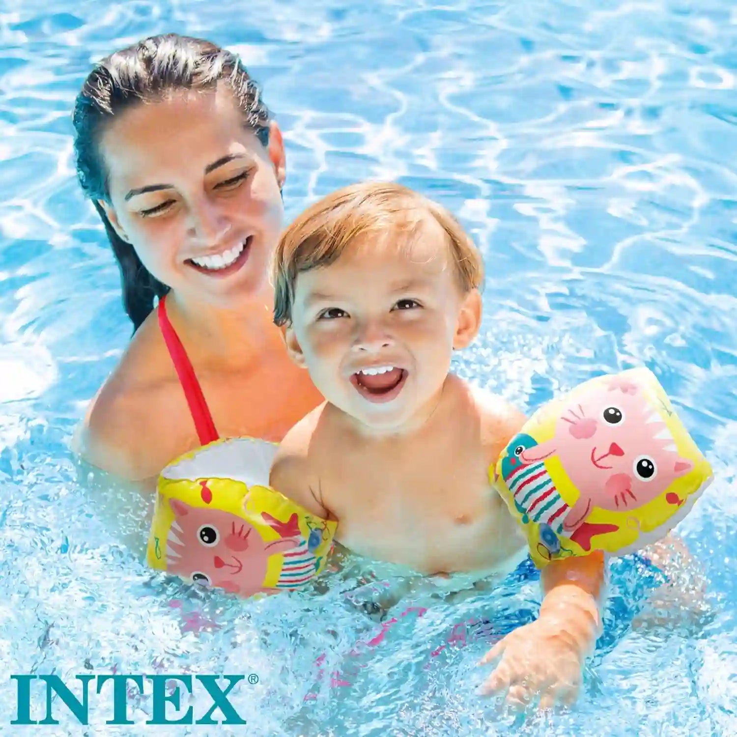 INTEX Kids Arm Bands – Inflatable Swim Floaties for Kids Ages 3–5 (Dual Air Chambers, Compact & Safe) - Damoo