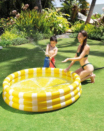 Intex Lemon Kiddie Pool – 147cm x 33cm Inflatable Backyard Pool with 330L Capacity, Ages 2+ - Damoo