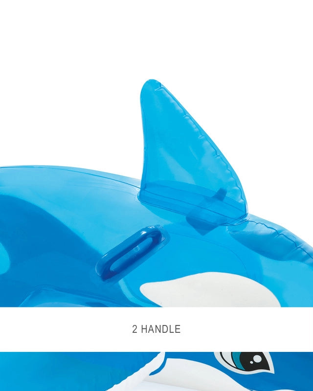 Intex Lil' Whale Ride-On Inflatable Pool Float – Fun Whale Pool Toy with Grab Handles for Kids – Ages 3+ - Damoo