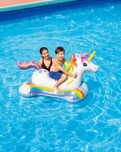 Intex Magical Unicorn Ride-On Pool Float – Colorful Inflatable Pool Toy for Kids – Extra Stable with Handles – Ages 3+ - Damoo