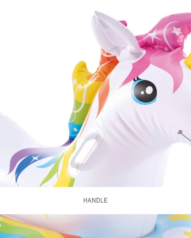Intex Magical Unicorn Ride-On Pool Float – Colorful Inflatable Pool Toy for Kids – Extra Stable with Handles – Ages 3+ - Damoo