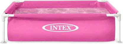 Intex Mini Frame Pool for Kids – 122cm x 122cm x 30cm, Compact Steel Frame Pool with Foam Edges & Repair Kit, Ages 3+ - Damoo