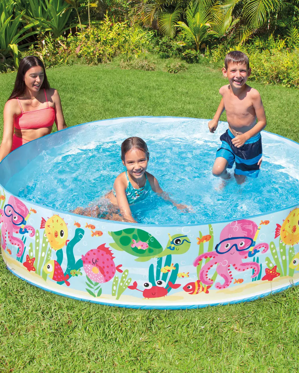 Intex Ocean Play Snapset Kiddie Pool – 183cm Round Pool with 958L Capacity, Easy Setup, Ages 3+ - Damoo