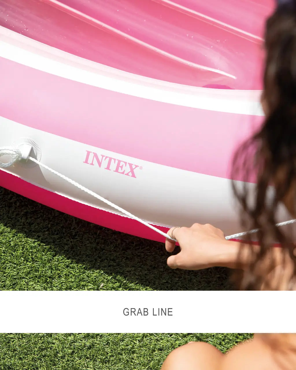 INTEX Pink Paradise Inflatable Boat Pool Float with Sunshade Canopy – 244 x 119 x 97 cm, Stylish Pink & White Design with Cup Holders, Handles & 100 kg Weight Limit for Adults - Damoo