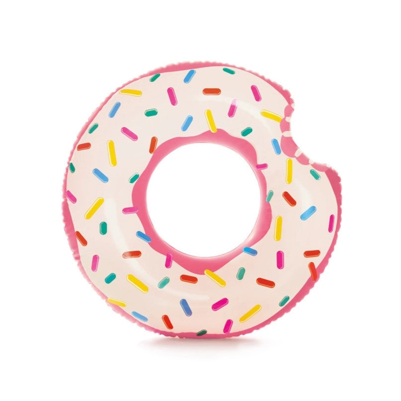 Intex Rainbow Donut Inflatable Pool Tube – Sweet Colorful Swim Ring Float for Teens & Adults – 114 cm Diameter for Ages 9+ - Damoo