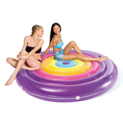 Intex Rainbow Fiesta Inflatable Pool Island – Giant 2-Person Float with Grab Rope & Dual Air Chambers – Vibrant Lounge Float for Pool Parties & Lake Days - Damoo