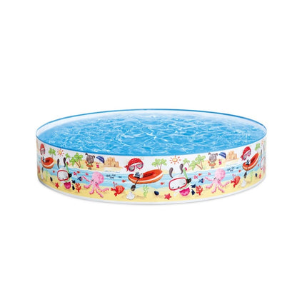 Intex Snapset® Fun at the Beach Kiddie Pool – 152cm Easy-Setup Pool for Kids, 443L Capacity, Lightweight & Durable, Ages 3+ - Damoo
