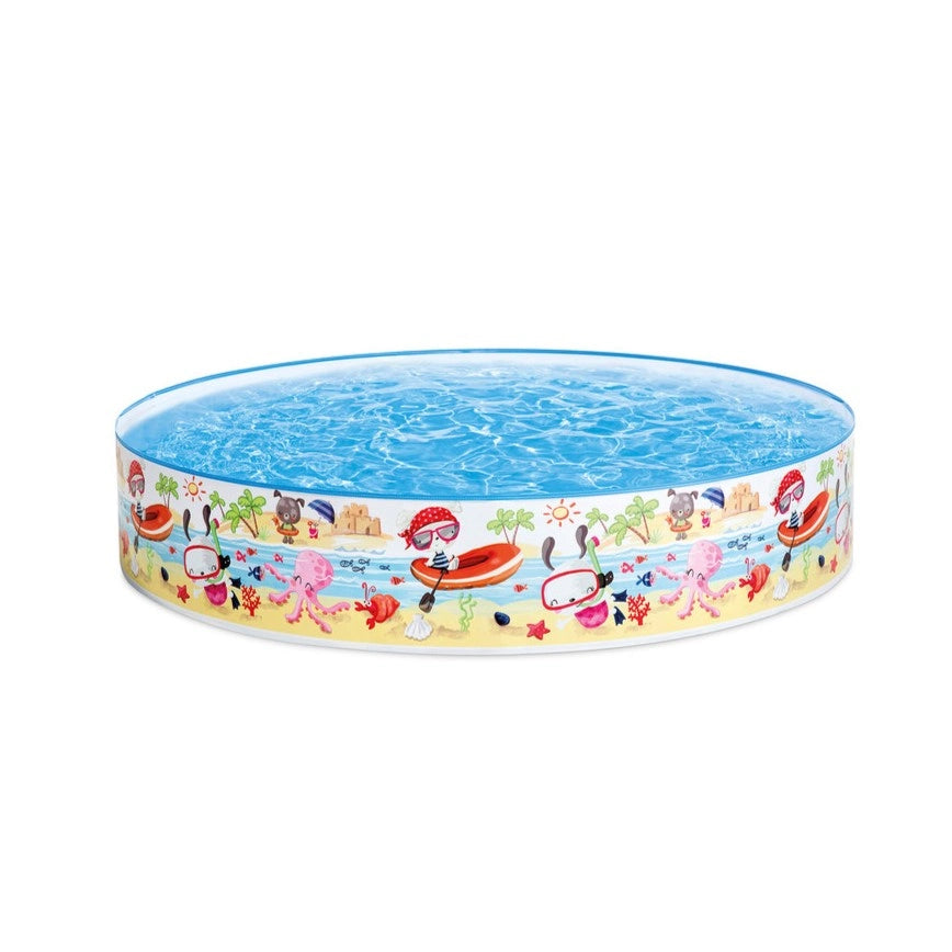 Intex Snapset® Fun at the Beach Kiddie Pool – 152cm Easy-Setup Pool for Kids, 443L Capacity, Lightweight & Durable, Ages 3+ - Damoo