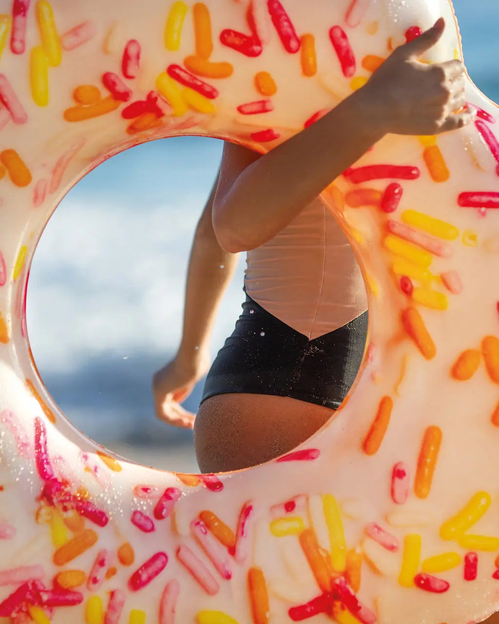 Intex Sprinkle Donut Heart Inflatable Pool Tube – Colorful Summer Float Ring | With Repair Patch | Fun Donut Design | Age 9+ - Damoo