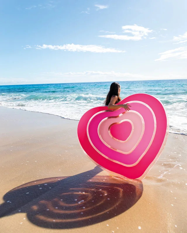 Intex Sweetheart Heart-Shaped Inflatable Pool Float for Adults – Romantic Pink Design with Dual Air Chambers & Repair Patch – Approx. 160 x 142 cm - Damoo