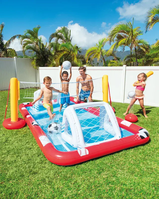 Intex THE SPORT SET Inflatable Action Sports Play Center – 325cm x 267cm x 102cm with Soccer, Volleyball & Baseball, Ages 3+ - Damoo