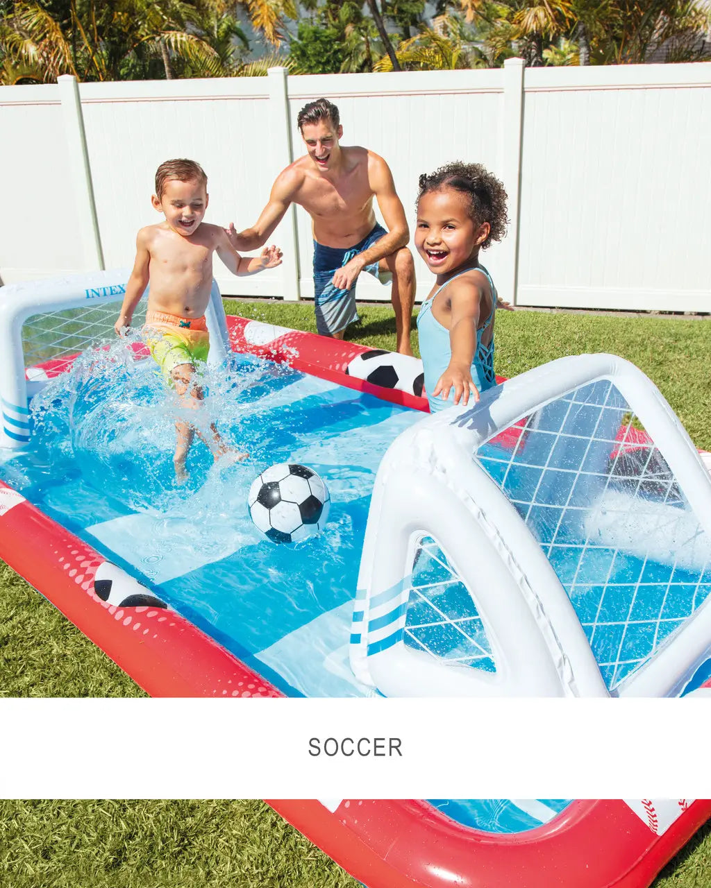Intex THE SPORT SET Inflatable Action Sports Play Center – 325cm x 267cm x 102cm with Soccer, Volleyball & Baseball, Ages 3+ - Damoo