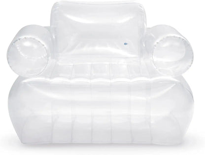 INTEX Transparent Inflatable Armchair – Air Lounge Chair with Armrests, Durable PVC Build, Compact & Portable, 109×107×79cm - Damoo