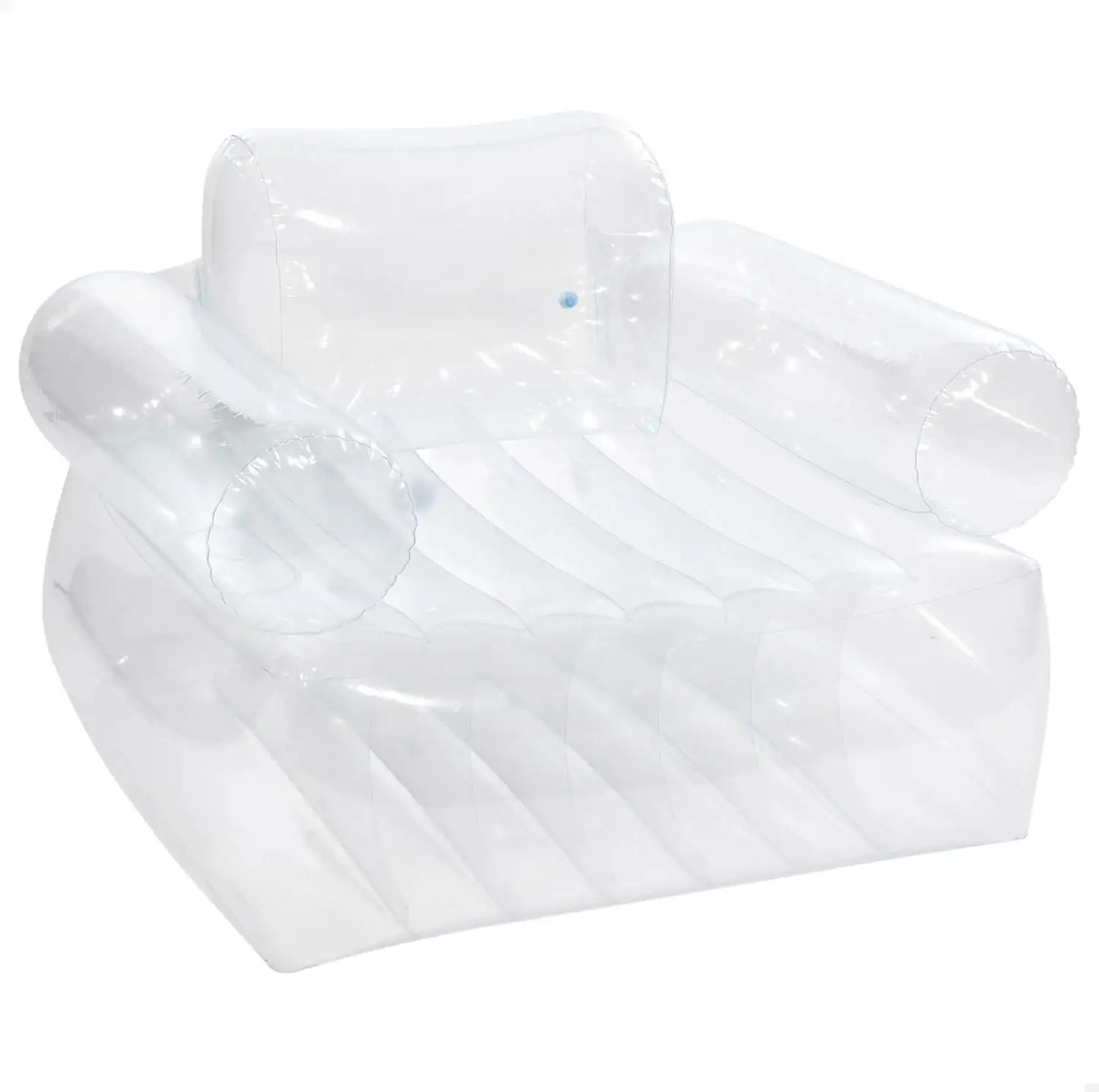 INTEX Transparent Inflatable Armchair – Air Lounge Chair with Armrests, Durable PVC Build, Compact & Portable, 109×107×79cm - Damoo