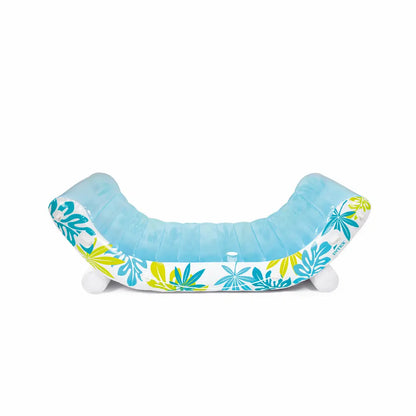 INTEX Tropical Canopy Inflatable Lounge Float – Removable Sunshade, Cup Holders, Extra Thick Vinyl & Rope Handles, 224 x 150 x 163 cm, 200 kg Capacity, For Adults - Damoo