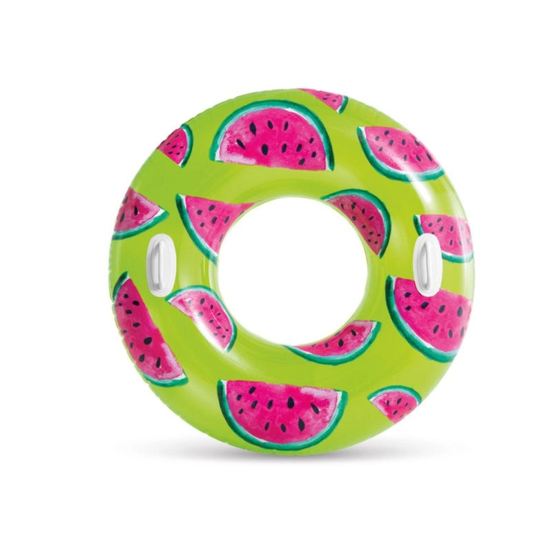 Intex Tropical Fruit Inflatable Swim Tubes – Assorted Pool Floats with Handles – 107 cm for Ages 9+ - Damoo