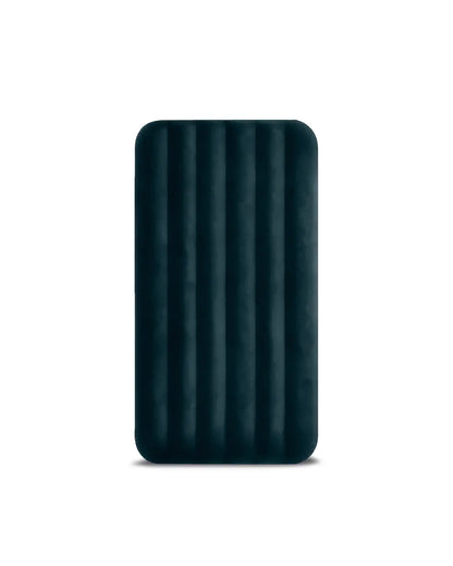 INTEX Twin Dura-Beam Air Mattress – Midnight Green | Inflatable Camping Bed with Velvet Top, Puncture-Resistant PVC, 191x97x25cm - Damoo