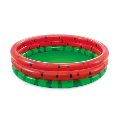 Intex Watermelon Inflatable Kiddie Pool – 168cm Round Backyard Pool for Toddlers & Kids, 583L Capacity, Durable Vinyl with Repair Patch - Damoo