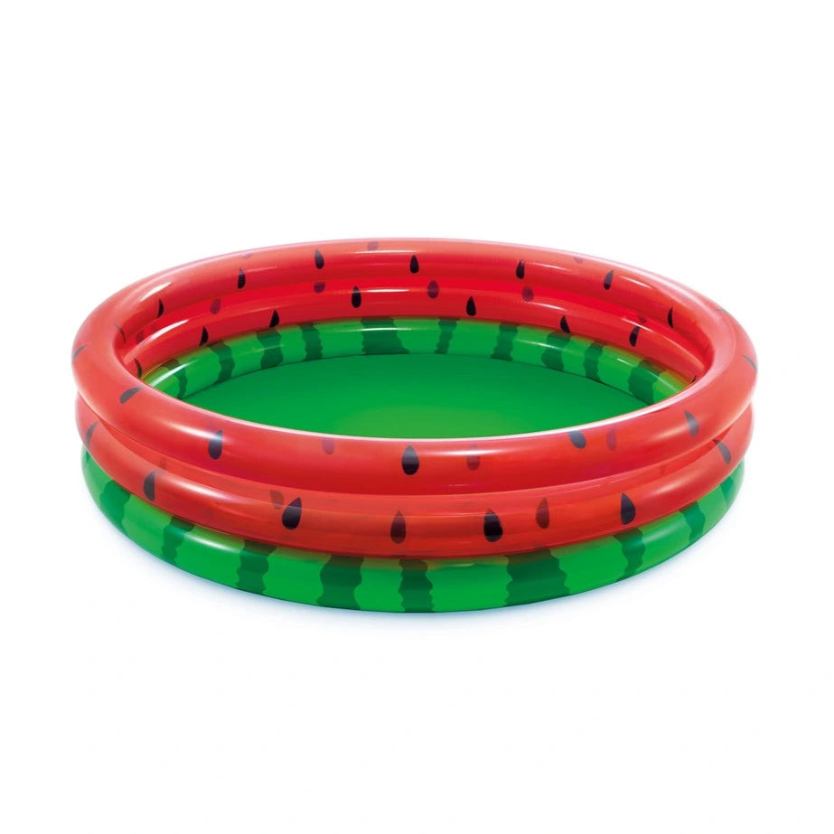 Intex Watermelon Inflatable Kiddie Pool – 168cm Round Backyard Pool for Toddlers & Kids, 583L Capacity, Durable Vinyl with Repair Patch - Damoo