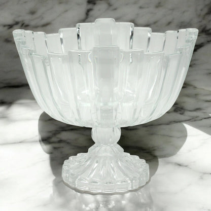 Isfahan Berlin Footed Glass Bowl 982 – Large Tempered Glass Decorative Serving Bowl -Glass bowl for Fruit, Salad & Snacks - Damoo
