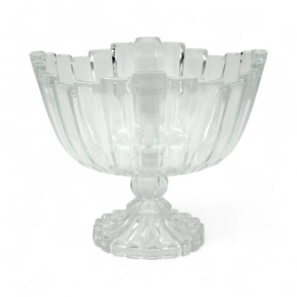 Isfahan Berlin Footed Glass Bowl 982 – Large Tempered Glass Decorative Serving Bowl -Glass bowl for Fruit, Salad & Snacks - Damoo